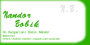 nandor bobik business card